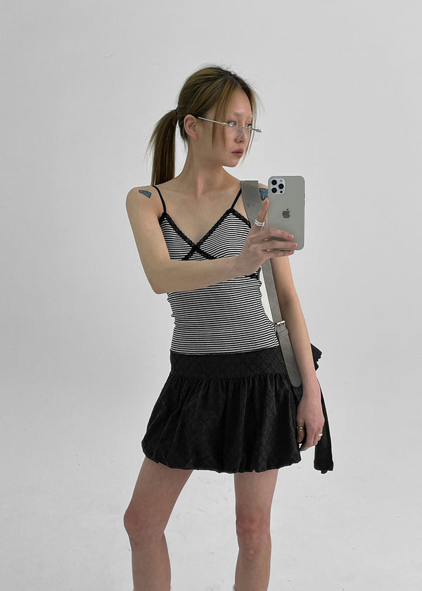 Verner Stripe Lace Strap Sleeveless