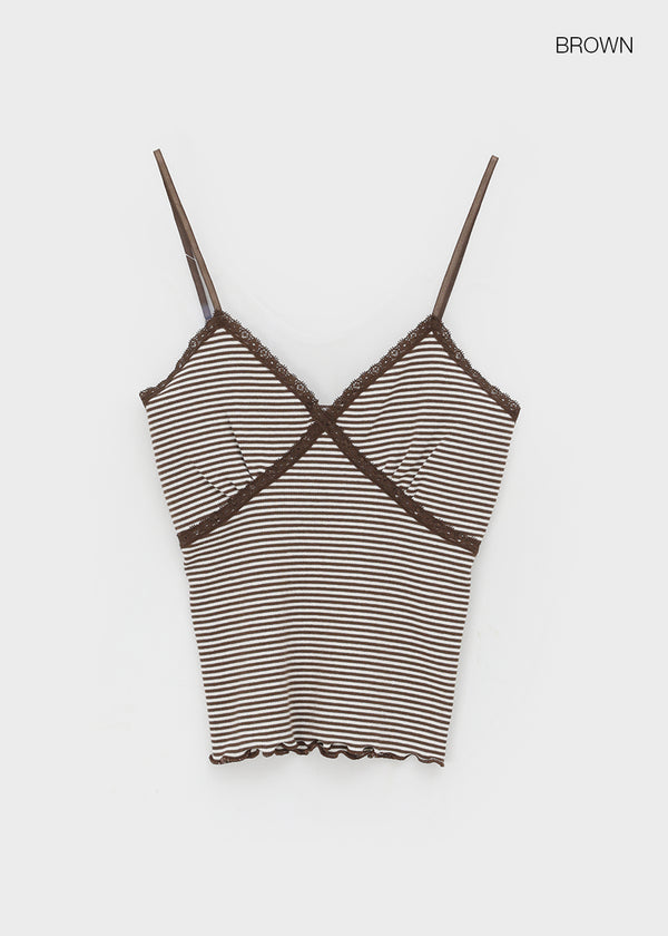 Verner Stripe Lace Strap Sleeveless