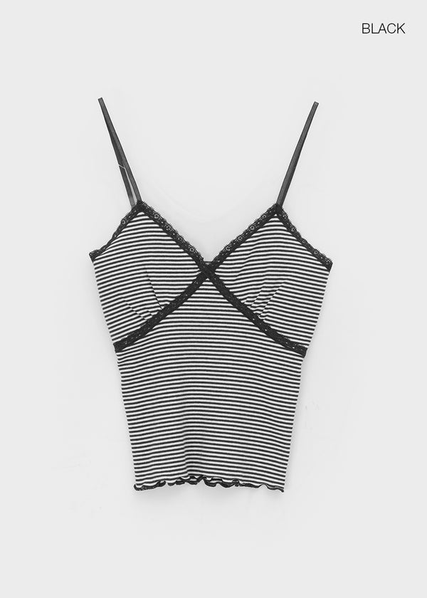 Verner Stripe Lace Strap Sleeveless
