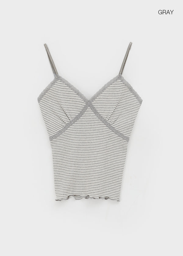 Verner Stripe Lace Strap Sleeveless