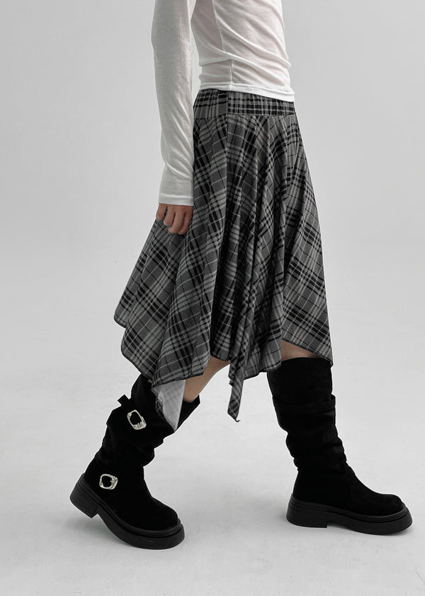 Beeoping Buckle Suede Long Boots