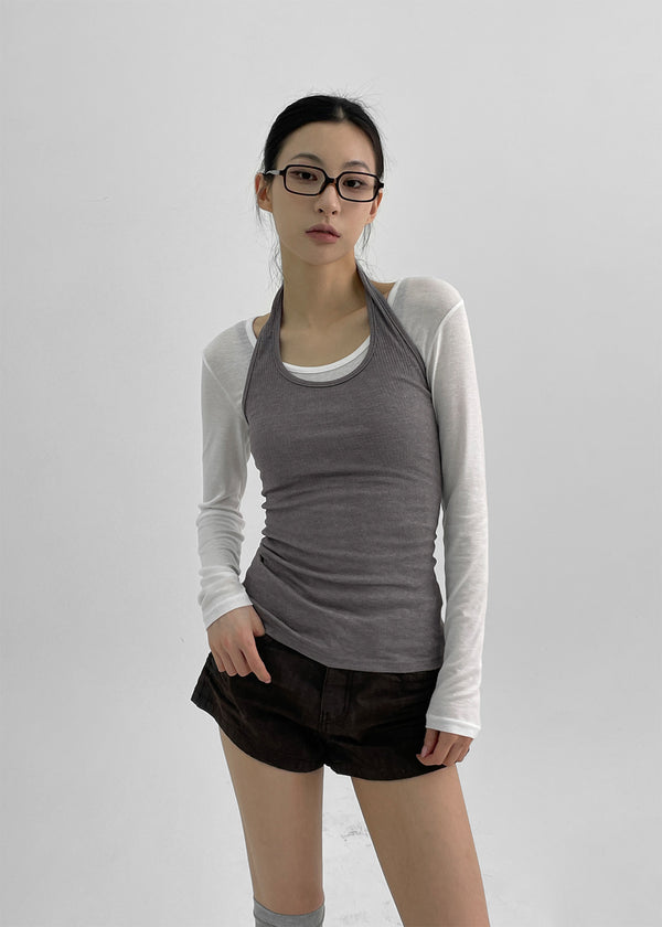 Romit Stripe Holter-Neck Sleeveless