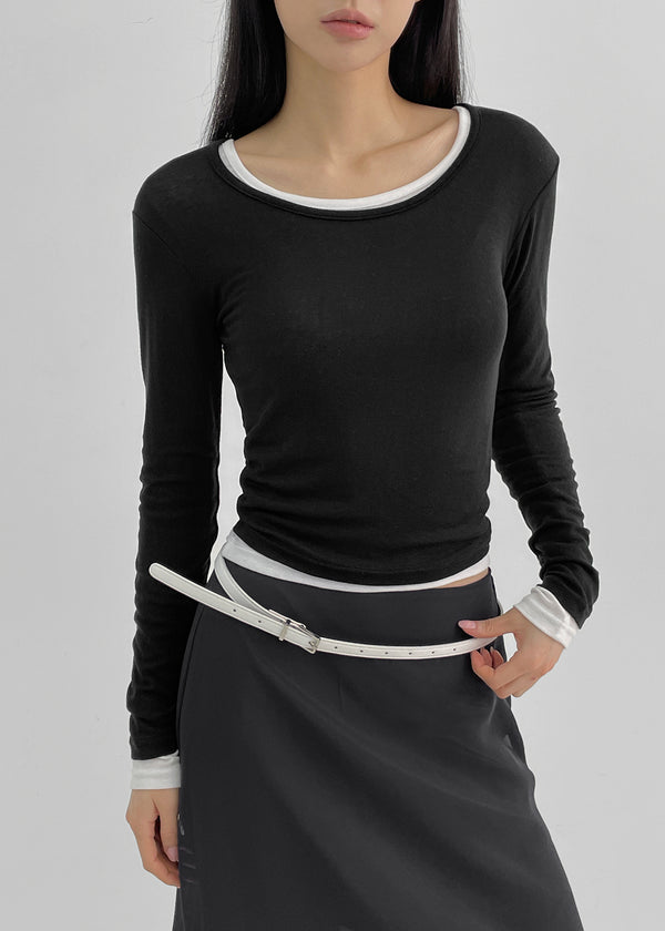 Tutil Square Slim Leather Belt