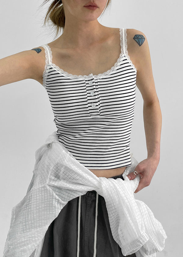Flavor Lace Button Sleeveless (Built-in Cap)
