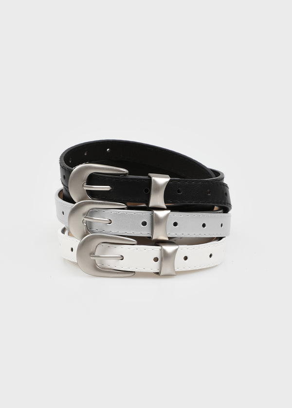 Kowang Silver Tip Leather Belt