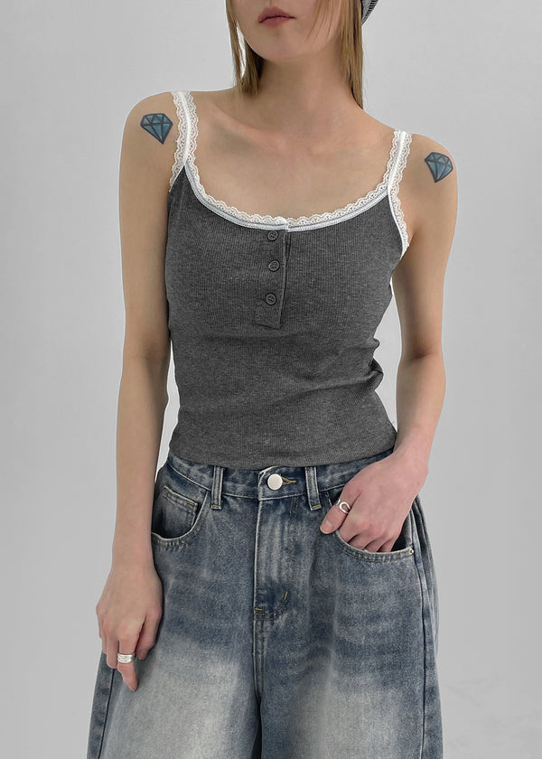 Flavor Lace Button Sleeveless (Built-in Cap)