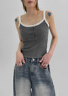Flavor Lace Button Sleeveless (Built-in Cap)