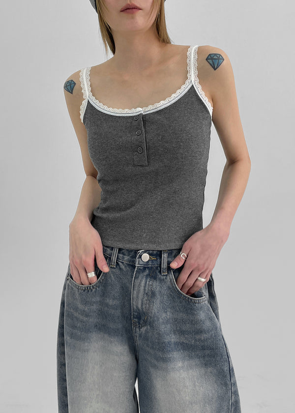 Flavor Lace Button Sleeveless (Built-in Cap)