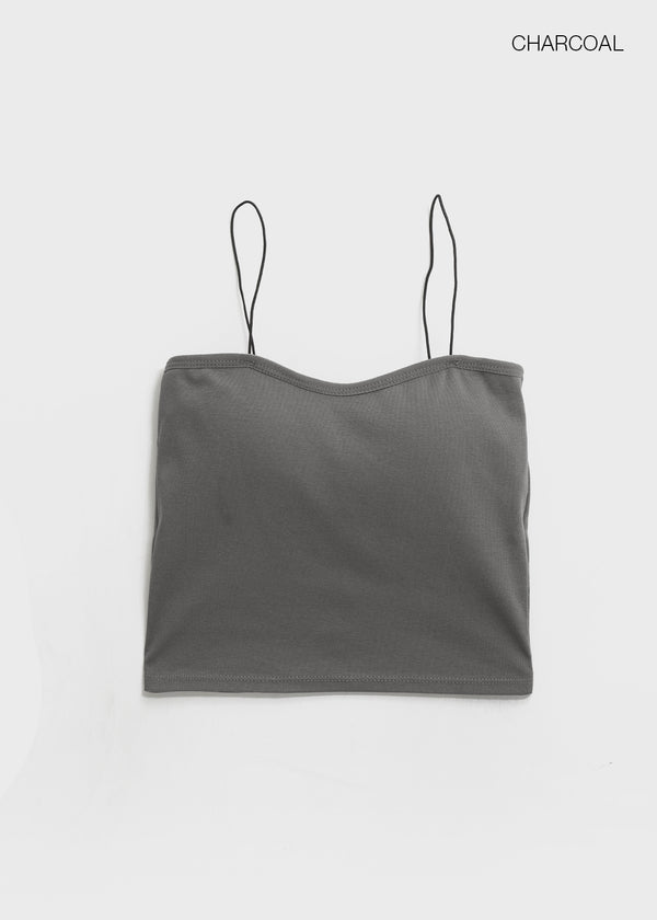 Judeal Crop Strap Sleeveless (Built-in Cap)