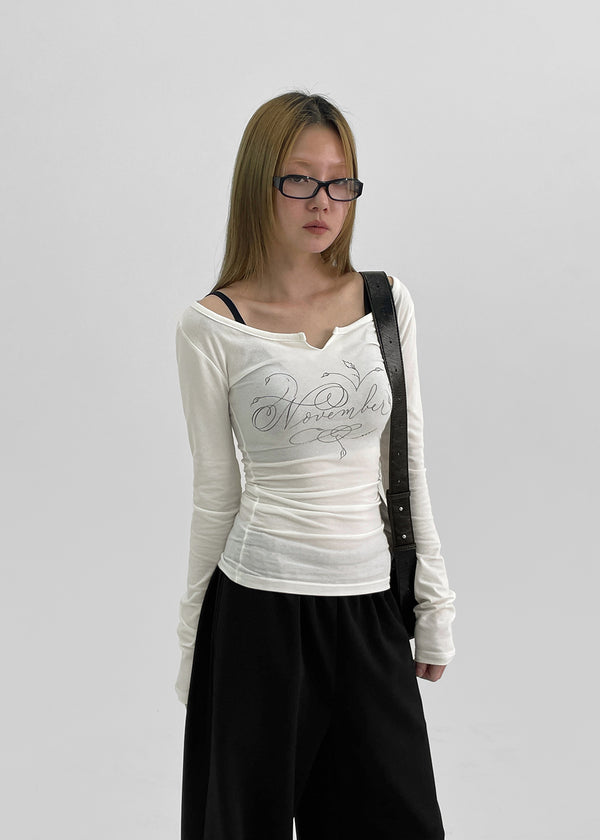 Soldin Lettering Two-Way Long Sleeve T-shirt
