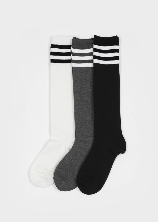 Oysho Sporty Three-Line Knee Socks