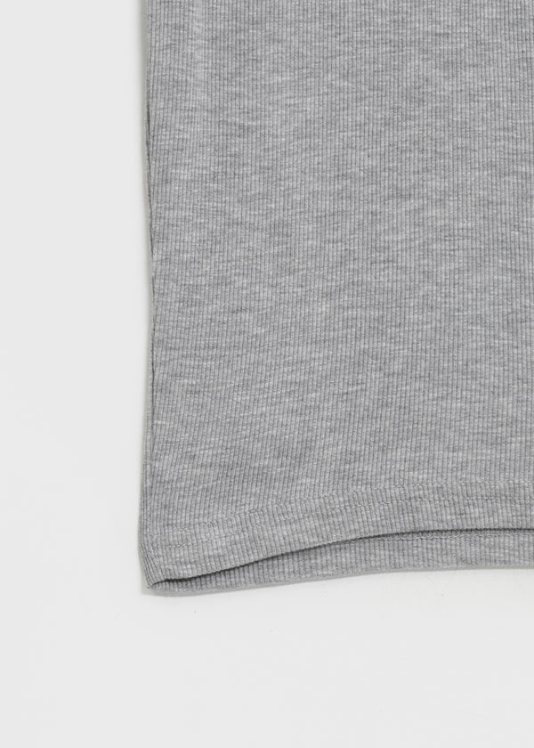 Lyles Semi-Crop Ribbed Halter Sleeveless