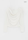 Kamkam Drape Off-Shoulder Long Sleeve T-shirt