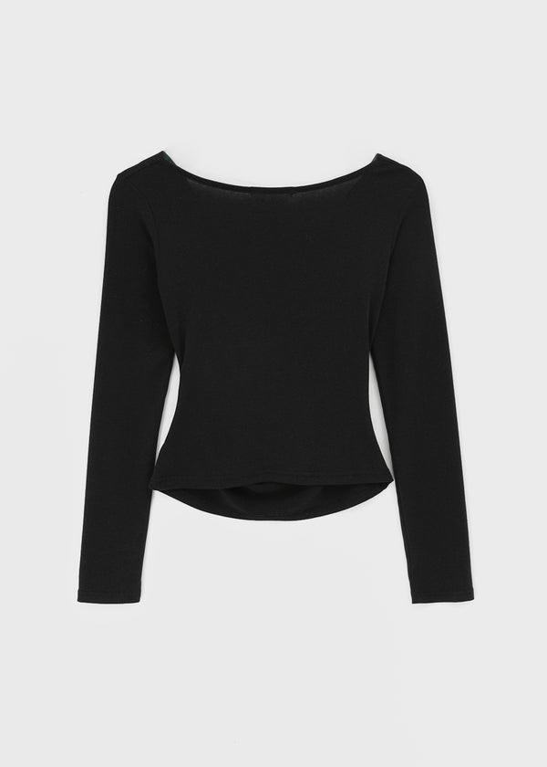 Kamkam Drape Off-Shoulder Long Sleeve T-shirt