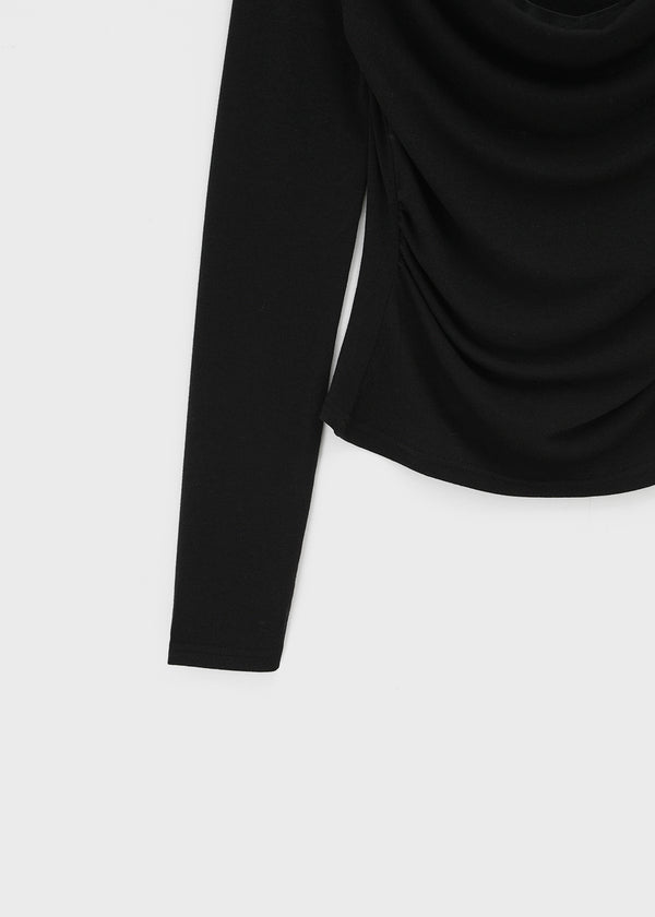 Kamkam Drape Off-Shoulder Long Sleeve T-shirt