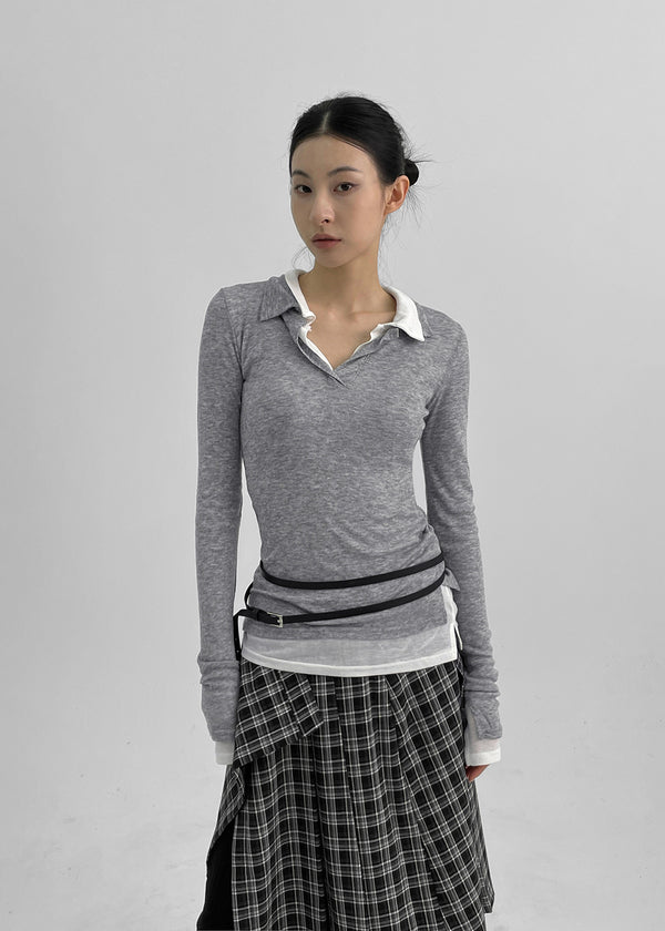 Rotoit Slimfit Collar Long Sleeve T-shirt