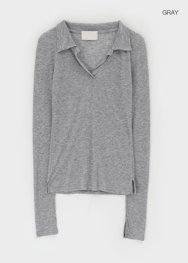 Rotoit Slimfit Collar Long Sleeve T-shirt