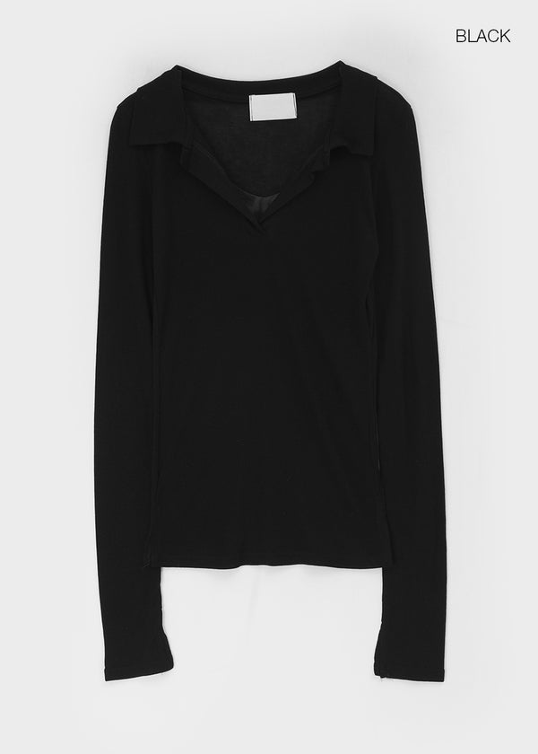 Rotoit Slimfit Collar Long Sleeve T-shirt