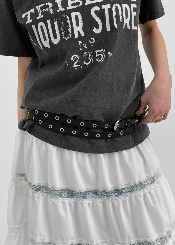 Etver Eyelet Double Leather Belt