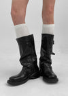 Shuraki Buckle Warmers Middle Boots (Cow Leather)