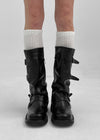 Shuraki Buckle Warmers Middle Boots (Cow Leather)