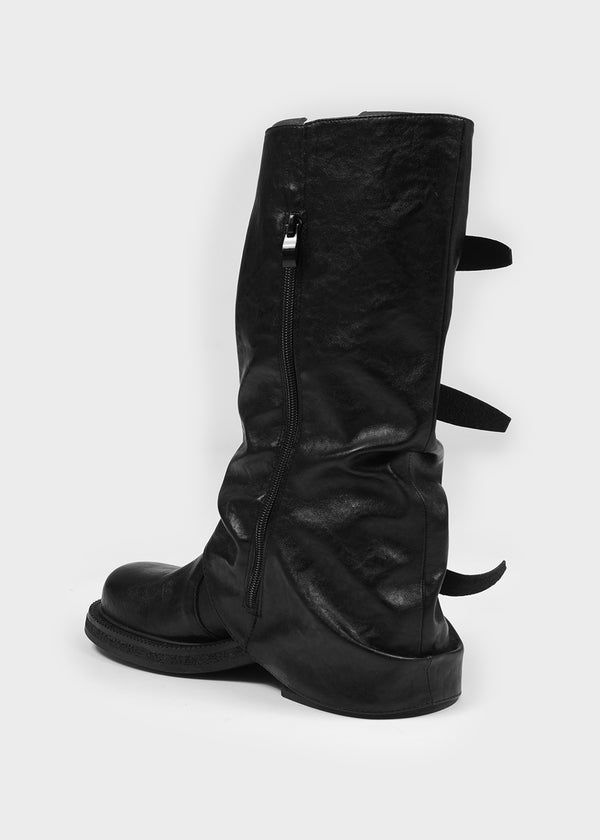 Shuraki Buckle Warmers Middle Boots (Cow Leather)