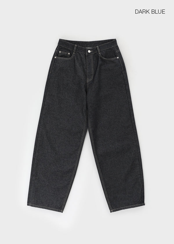 Widusson Non-Fade Balloon Wide Denim Pants