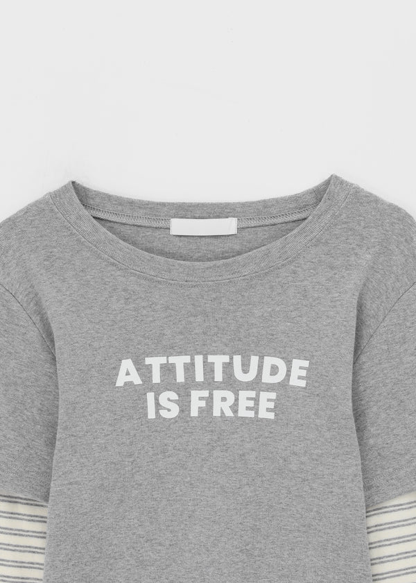 Cohing Stripe Graphic Layered Long Sleeve Tee