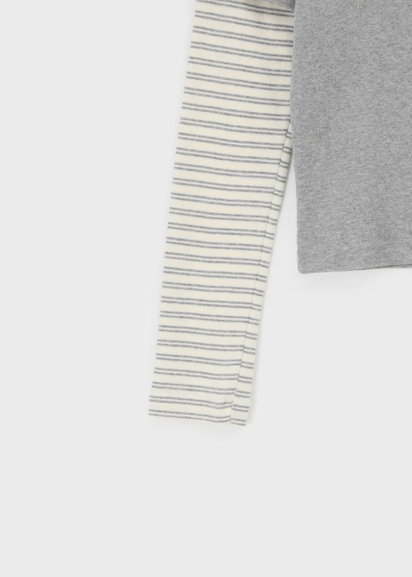 Cohing Stripe Graphic Layered Long Sleeve Tee