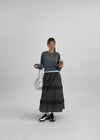 Sheito Check Frill Long Skirt