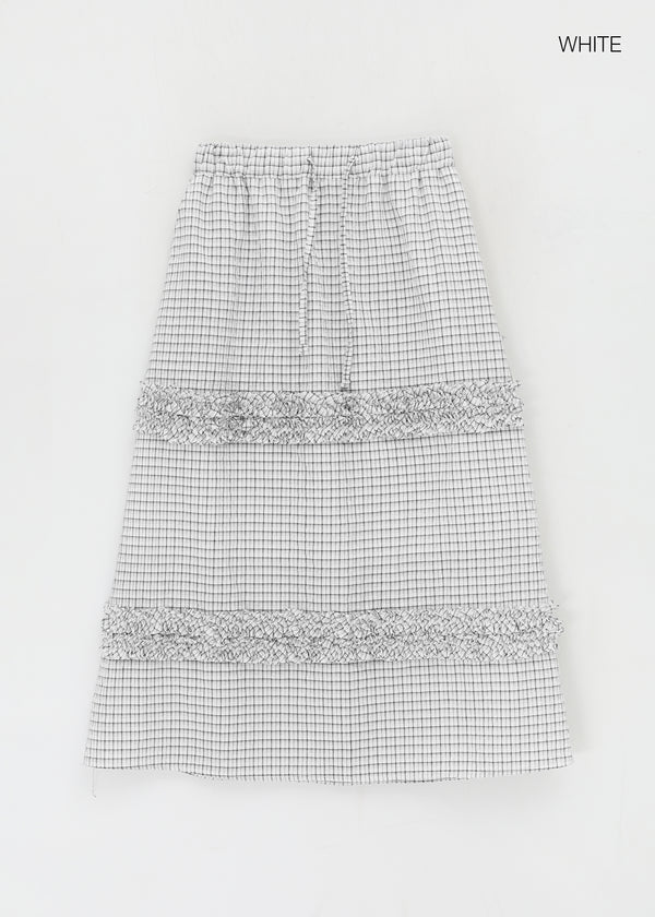 Sheito Check Frill Long Skirt