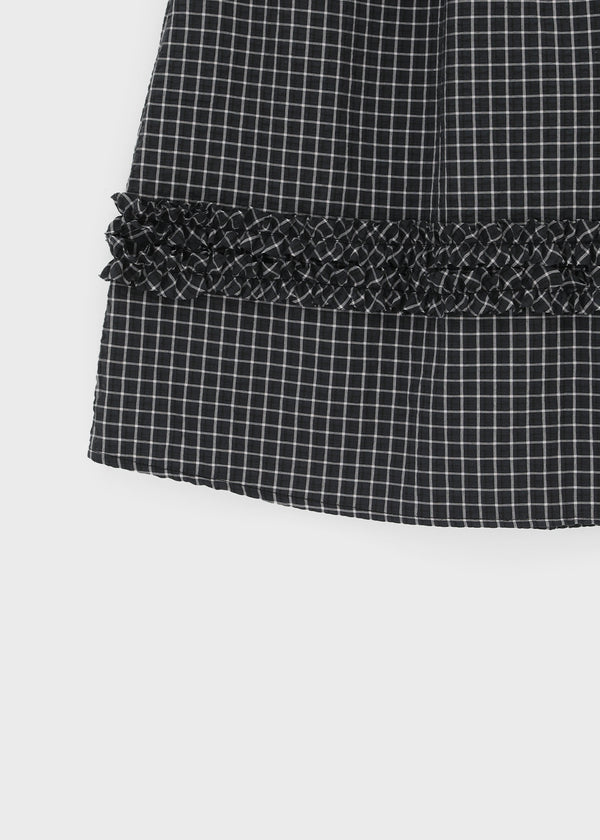 Sheito Check Frill Long Skirt