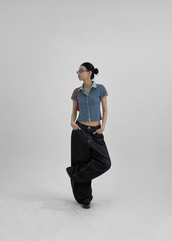 Widusson Non-Fade Balloon Wide Denim Pants