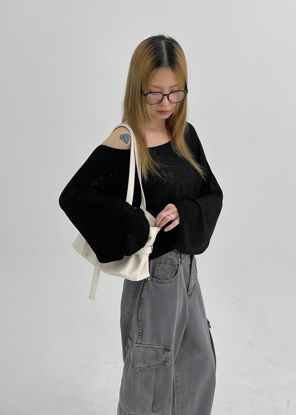 Rominut Leather Buckle Shoulder Bag