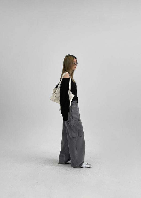 Rominut Leather Buckle Shoulder Bag