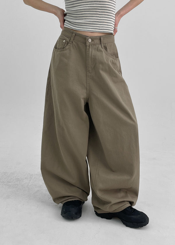 Fulton Back Pocket Balloon Wide Cotton Pants