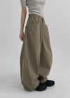 Fulton Back Pocket Balloon Wide Cotton Pants