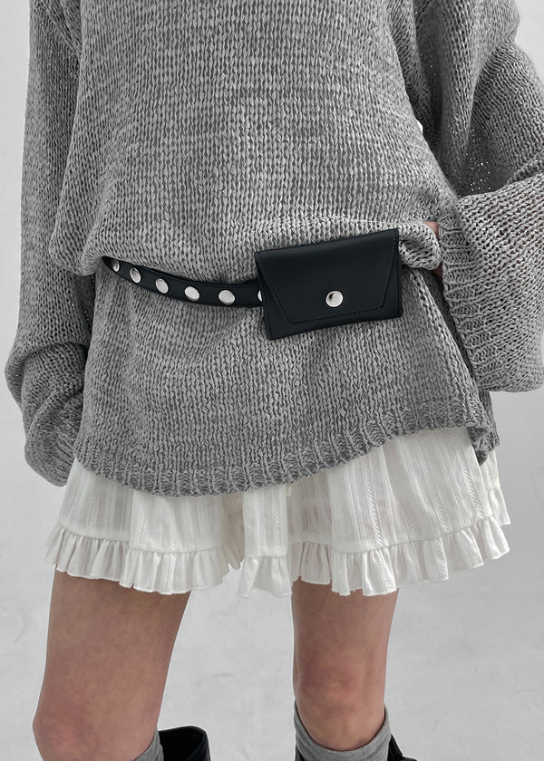 Edinut Stud Leather Cardholder Belt