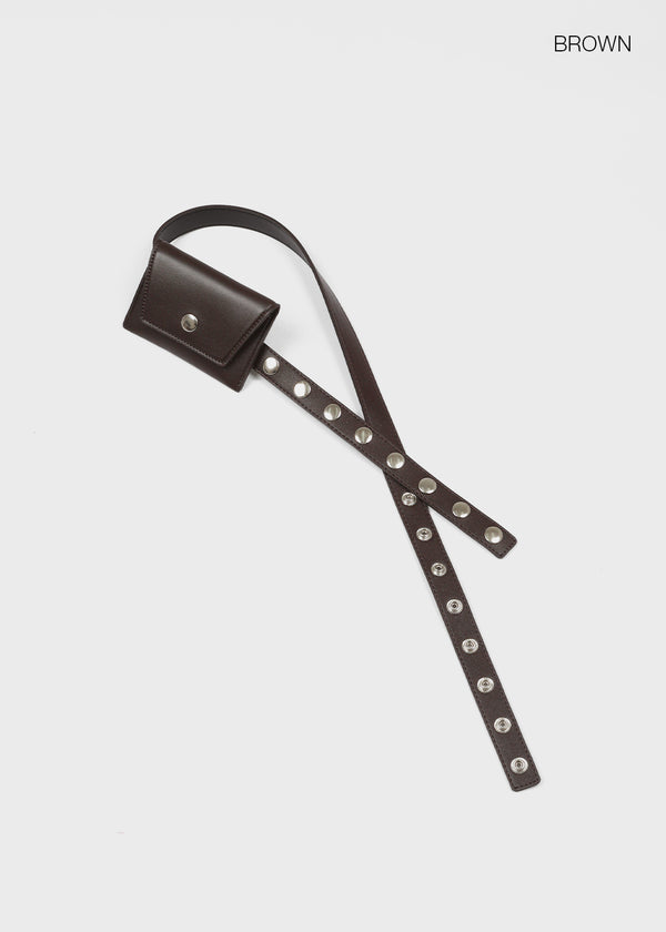 Edinut Stud Leather Cardholder Belt