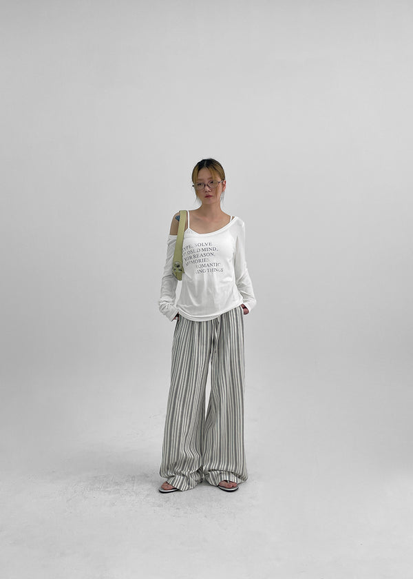 Pollem Lettering Off-Shoulder Long Sleeve