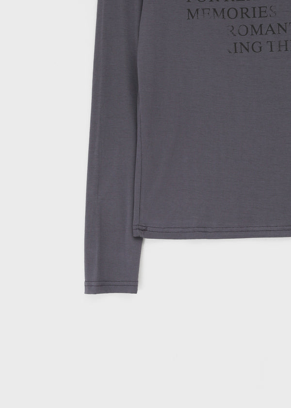 Pollem Lettering Off-Shoulder Long Sleeve