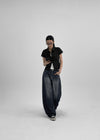 Elton Summer Washing Wide Denim Pants