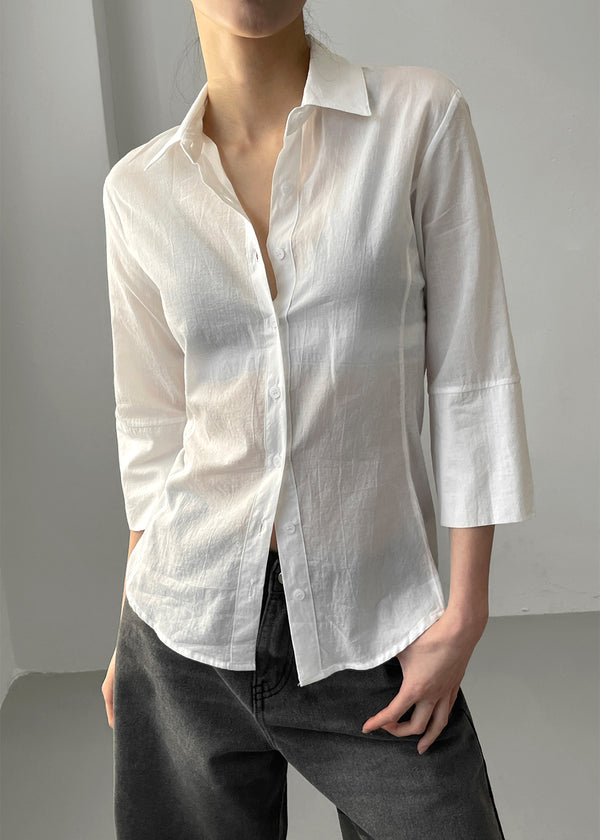Delong Sheer Slim 3/4 Sleeve Shirt