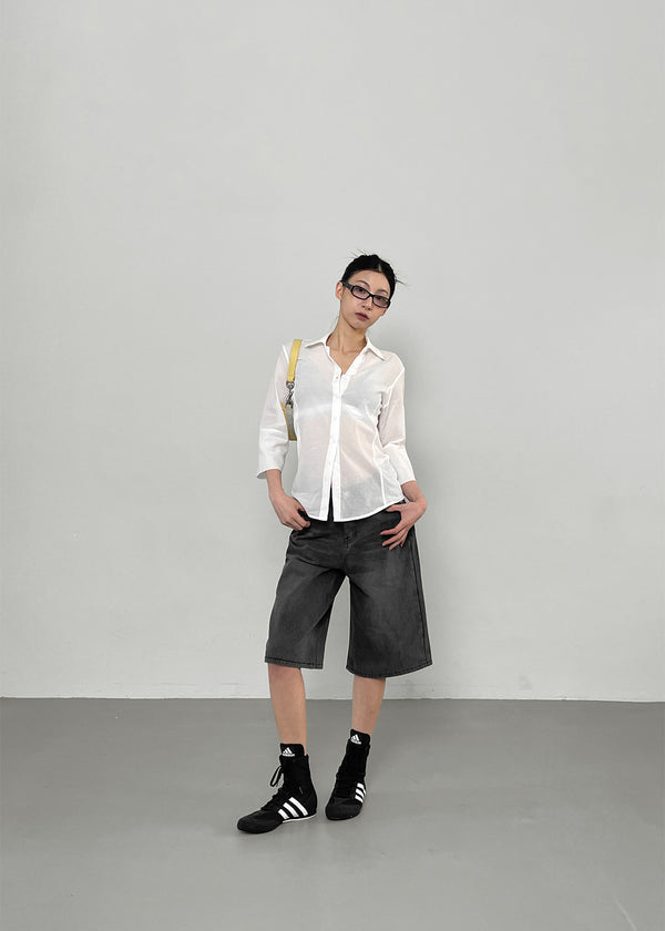 Delong Sheer Slim 3/4 Sleeve Shirt