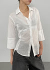 Delong Sheer Slim 3/4 Sleeve Shirt