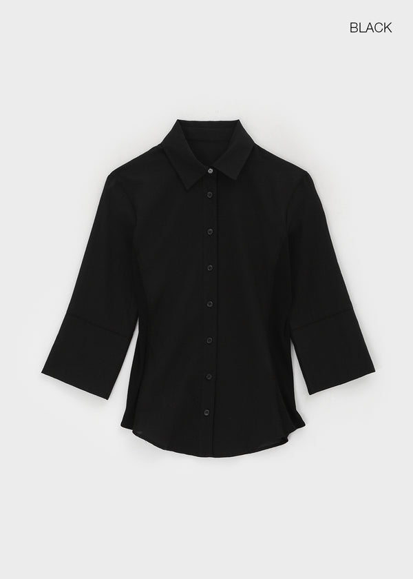 Delong Sheer Slim 3/4 Sleeve Shirt