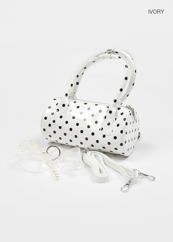 Kingking Dot Enamel Handle Bag