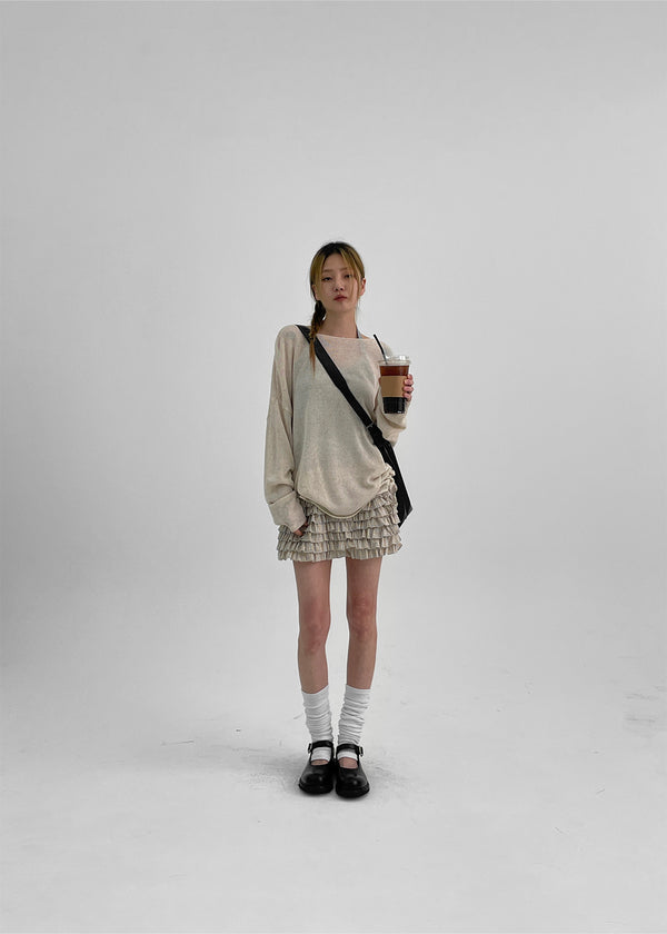 Defab Boat Neck Linen Summer Knit