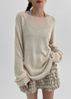 Defab Boat Neck Linen Summer Knit