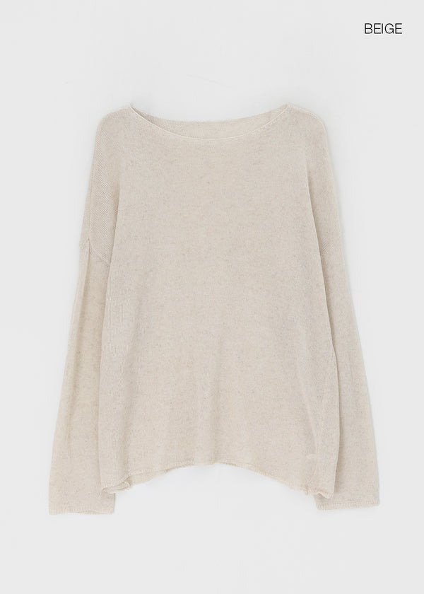 Defab Boat Neck Linen Summer Knit